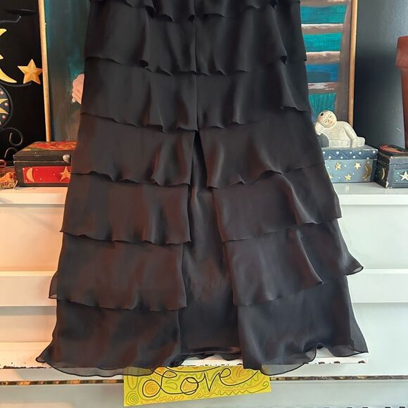 Bianca Nygard Elegant Black Tiered Maxi Skirt Size 8 - Picture 7 of 14